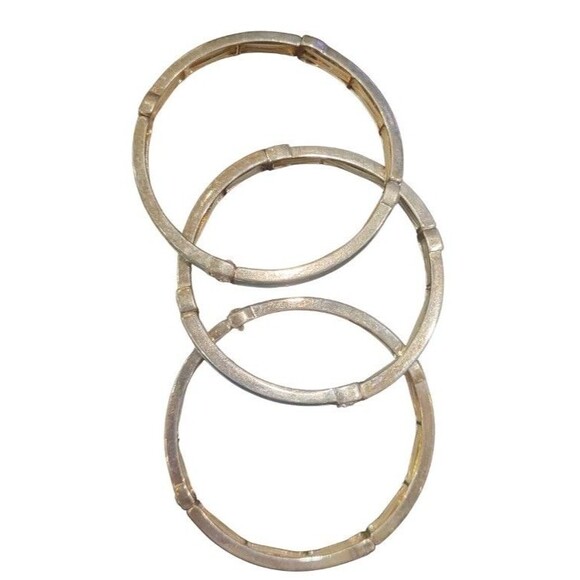 Premier Designs Rhinestone Enamel Bangle Bracelet Set Gold Tone 3 Piece Blues - Picture 4 of 6